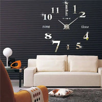 47 inches Creative Decoration Bedroom Wall Decor Acrylic Sticker Wall Clock Home Diy 3D Large Mirror Wall Clock | ORANGE KNIGHT & CO.