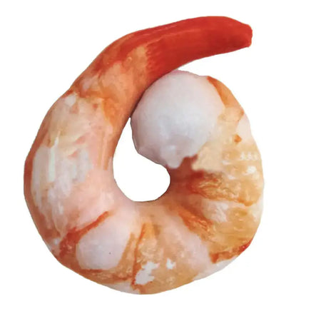 Shrimp-shaped Meat Games Pet Toy with realistic detailing, ideal for interactive and chew play for dogs.