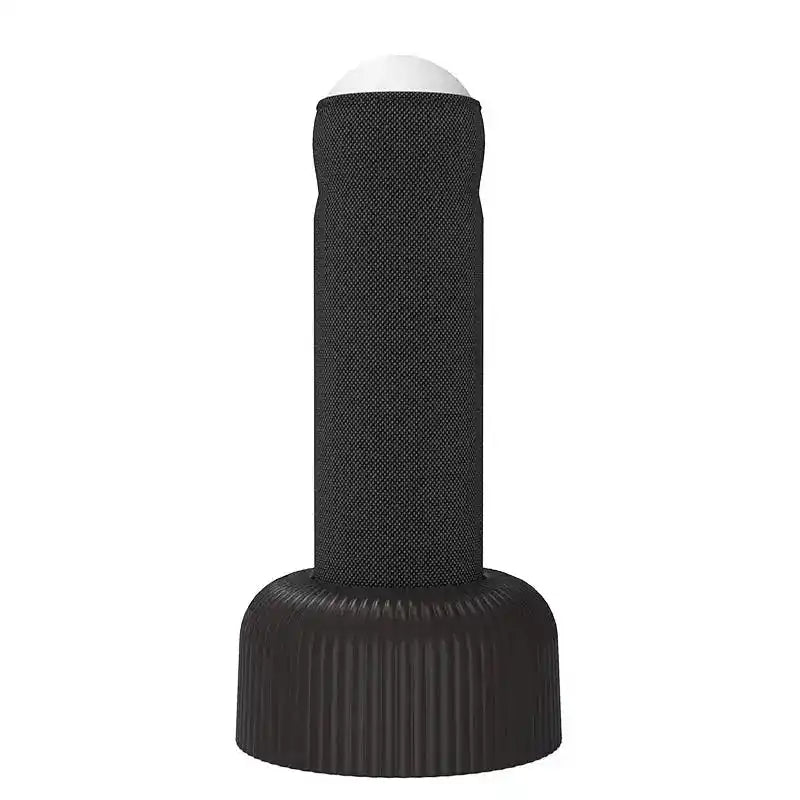 Black hand pull small night lamp with a textured base and soft glowing top, ideal for ambient lighting in bedrooms or living 