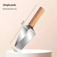 Single-pack watermelon splitter with dimensions of 22cm x 6cm, made of 430 stainless steel and a sturdy wooden handle.