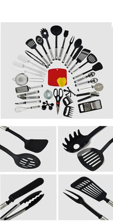 Non-Stick Spatula And Spoon Nylon Kitchen Utensils 44-Piece Cooking Spatula And Spoon Kitchen Utensils | ORANGE KNIGHT & CO.