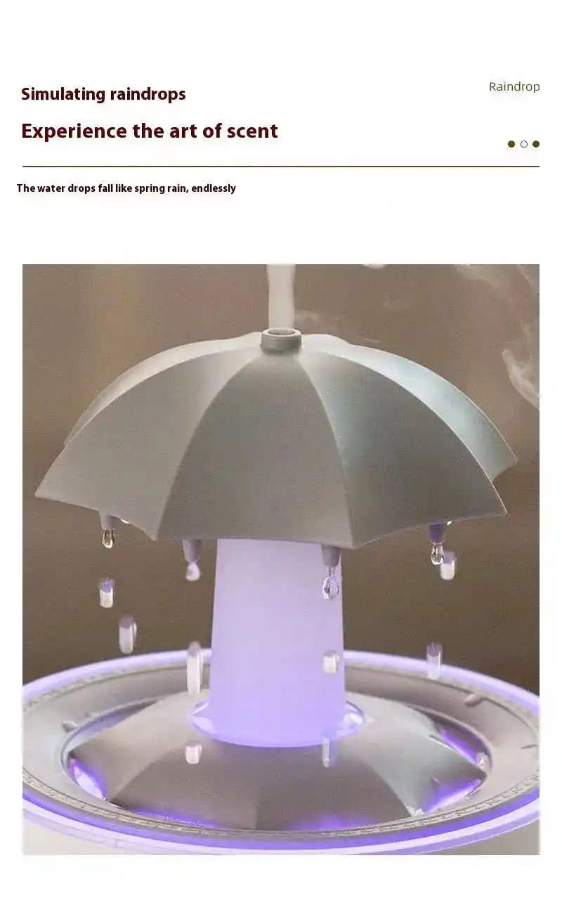 Close-up of Raindrop Aromatherapy Humidifier simulating raindrops, enhancing the sensory experience with a natural water effe