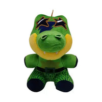 Green alligator NAF plush toy with star-shaped glasses and vibrant details, crafted for cuddly fun.