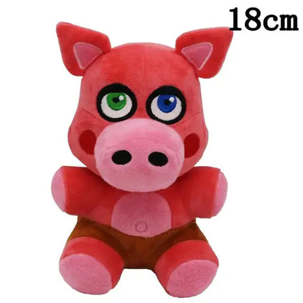 Pink pig NAF plush toy with a cheerful expression and vibrant colors, ideal for cuddly fun, 18cm tall.