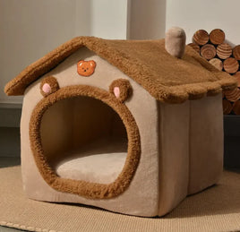 Enclosed Pet Bed for Cats and Small Dogs
