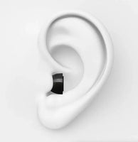 Memory foam ear tip for Apple AirPods Pro shown in a white ear model, demonstrating its secure and comfortable fit.