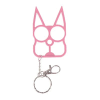 Pink Portable Cute Cat Multifunction Outdoor Gadgets Keychain with a lightweight design, key ring, and clip for outdoor activities.