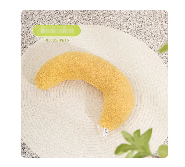 Yellow U-shaped pet pillow