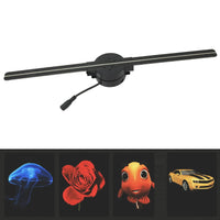 3D Hologram Fan displaying high-quality animated holograms like a jellyfish, rose, fish, and car. Ideal for advertising and marketing use.