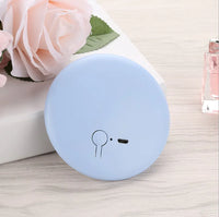 Pastel blue Pocket LED Makeup Mirror with a compact and stylish design, ideal for portable beauty needs.