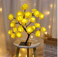 Romantic Rose Tree Lamp with bright yellow LED roses, ideal for creating a cheerful and romantic atmosphere in any room.