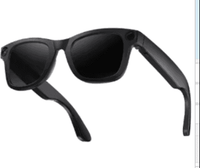 Black smart glasses with dark lenses