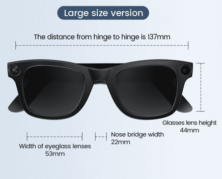 Large size AI camera glasses with sleek design