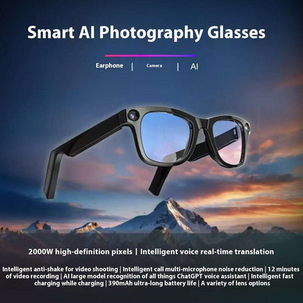 Smart AI photography glasses with HD video and voice control