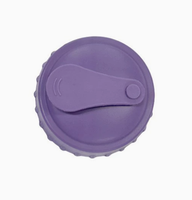 Purple leak-proof silicone can lid with flip-top seal for carbonated beverage freshness. Durable and waterproof for reusable use.