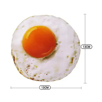 Fried egg-shaped Meat Games Pet Toy with realistic detailing, measuring 13cm in diameter, designed for interactive dog play.