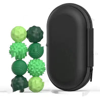 Green sensory magnetic ball toy set for kids ages 4-6 with textured silicone balls and a durable black case for educational and stress-relief play.