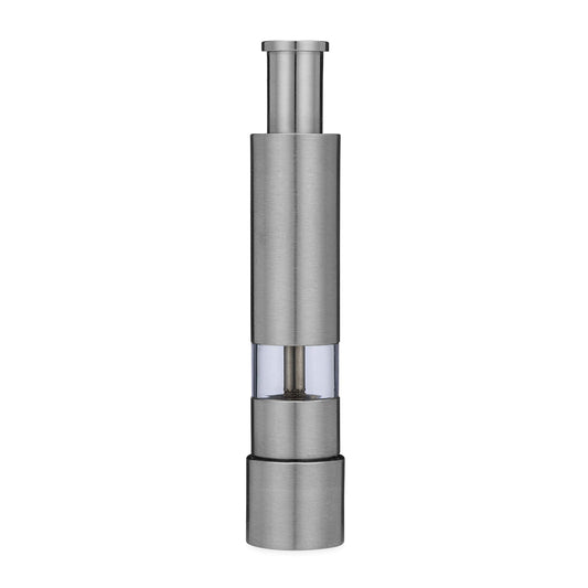 Pump & Grind Stainless Steel Salt and Pepper Grinder — One-Hand Operation