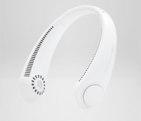 Mini Bladeless Neck Fan Outdoor in white, featuring a sleek, ergonomic design for hands-free cooling comfort. Ideal for outdoor use and travel.