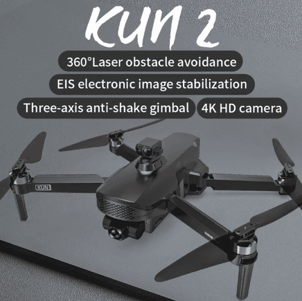 KUN 2 drone with 4K HD camera, 360° obstacle avoidance, and three-axis anti-shake gimbal