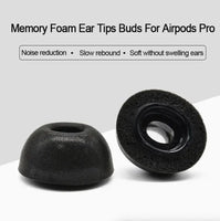 Memory foam ear tips for Apple AirPods Pro with noise reduction and soft material, designed for a comfortable and secure fit.