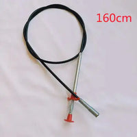 Black-coated 160CM spring pipe dredging tool with a red handle, designed for effective household drain cleaning.