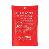 Red-packaged Fire Blanket Emergency Fiberglass Cloth with clear safety instructions, ideal for fire emergencies in homes and workplaces.