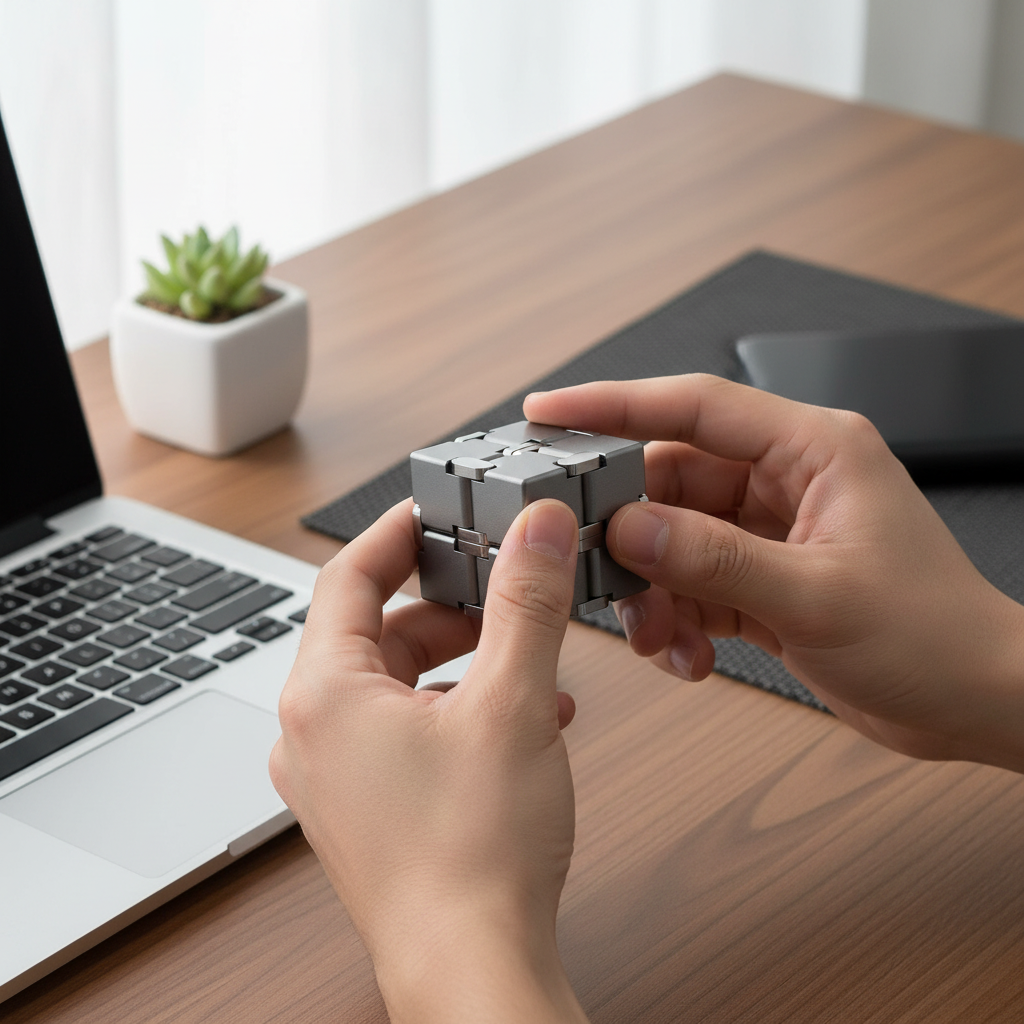 Metal Infinity Cube Fidget Toy for Teens & Adults