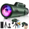HD Monocular Telescope 80x100 with Smartphone Tripod features high-resolution lens, portable tripod, phone mount, and carrying case for outdoor use.