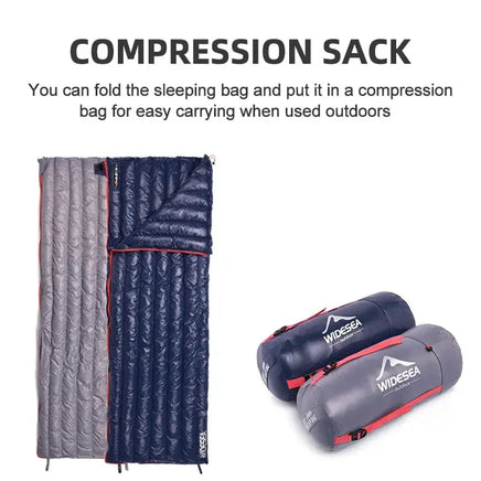 Compression sack for portable sleeping bag, making it easy to fold and carry. Perfect for outdoor camping and travel convenience.