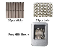 Fidget Toys Magnetic Building Kit includes 36 magnetic sticks, 27 magnetic balls, and a free gift box for storage and portability.