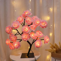 Romantic Rose Tree Lamp with soft pink LED roses, adding a delicate and romantic glow to bedroom decor.