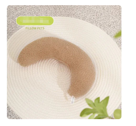 Beige U-shaped pet pillow