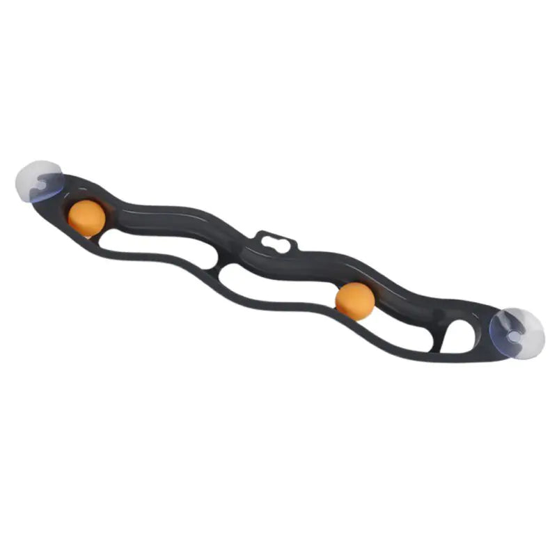 Close-up of suction cup cat toy with orange balls for cats