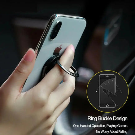 Portable Phone Gadget 2 In 1 Metal Finger Ring Holder Free Rotataion Car Air Vent Phone Bracket | ORANGE KNIGHT & CO.