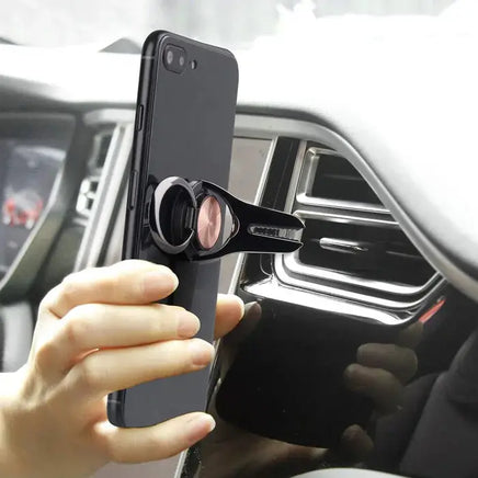Portable Phone Gadget 2 In 1 Metal Finger Ring Holder Free Rotataion Car Air Vent Phone Bracket | ORANGE KNIGHT & CO.