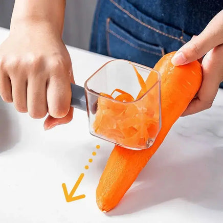 Smart kitchen gadget for home plastic stainless peeler peeler with container peeler with storage | ORANGE KNIGHT & CO.