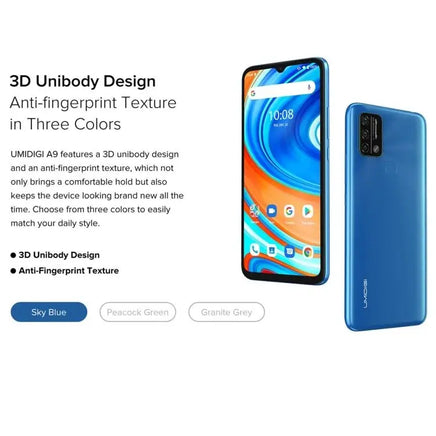 Wholesale price UMIDIGI A9 6.3 inch Triple Back Cameras 5150mAh Battery 4G cellular mobile phone support google play | ORANGE KNIGHT & CO.